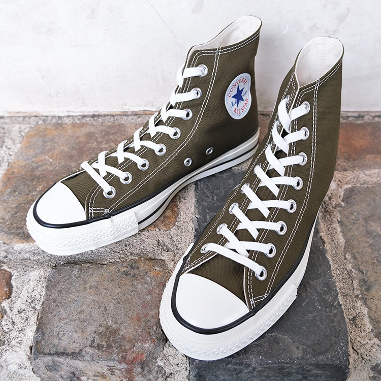 CONVERSE コンバース CANVAS ALL STAR J HI キャンバス オールスターJ ハイカット Khaki カーキ 日本製 〔FL〕