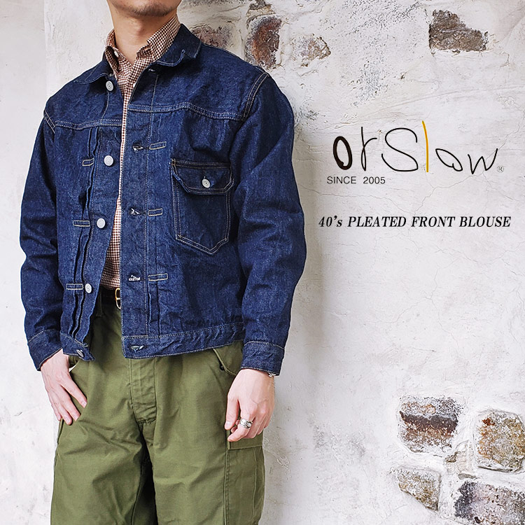 楽天市場】orSlow オアスロウ 03-6011-81 40's PLEATED FRONT BLOUSE