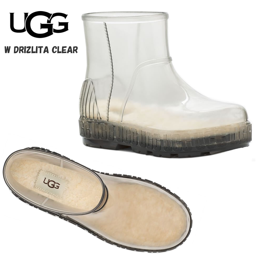 在庫処分・数量限定 UGG W DRIZLITA CLEARレインブーツ靴下2足付き長靴