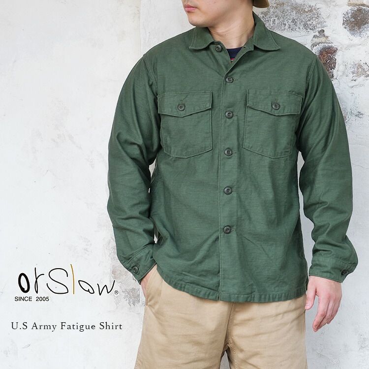 極美 orslow US ARMY fatigue shirt オアスロウ L orSlow - 【残り一点】U.S Army Fatigue Shirt(USED WASH) | ACRMTSM