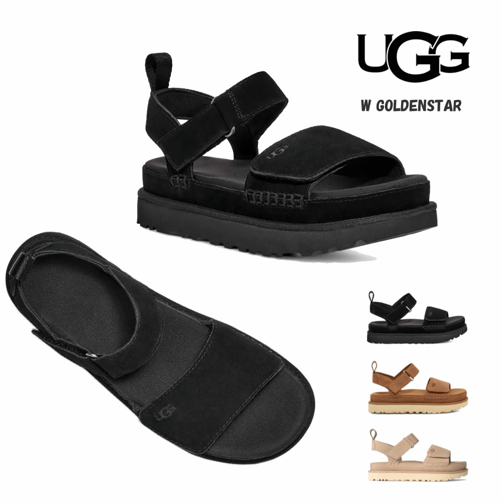 【shoes15】アグ レディース サンダル ウィメンズ ゴールデンスター 23cm 24cm 25cm ブラック チェスナット ブラウン サンド ベージュ W GOLDENSTAR #1136783 14,839円