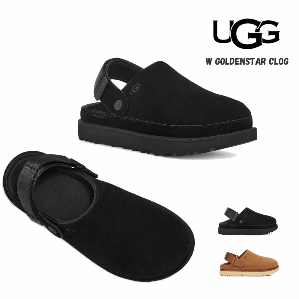 【shoes15】アグ レディース サンダル ウィメンズ ゴールデンスター クロッグ 23cm 24cm 25cm ブラック チェスナット ブラウン W GOLDENSTAR CLOG #1138252