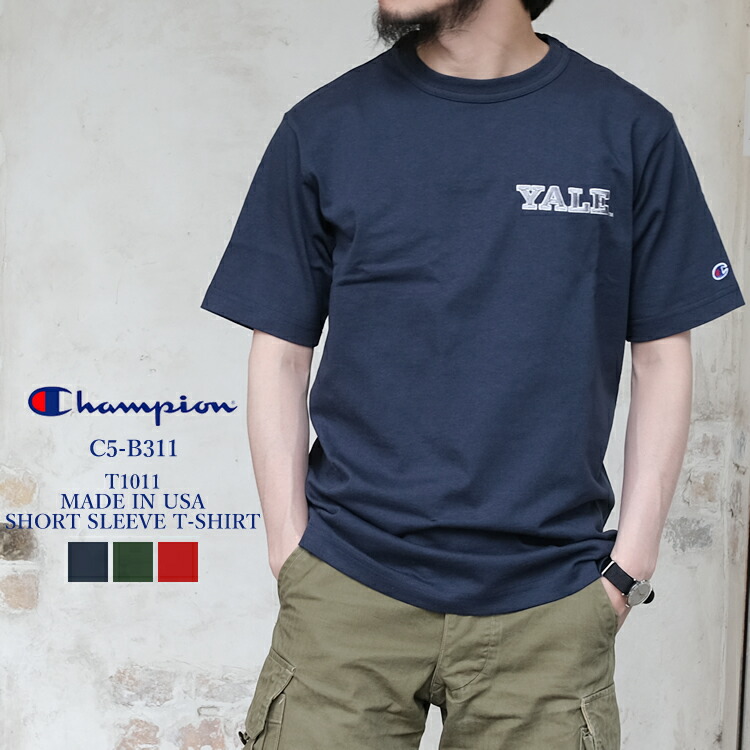 【S】チャンピオン ティーテンイレブン メイドインUSA ショートスリーブ Tシャツ メンズ 半袖 トップス アメリカ製 Champion T1011 MADE IN USA SHORT SLEEVE T-SHIRT MENSネイビー/モスグリーン/カーディナル/レッド S/M/L C5-B311｜FLISCO