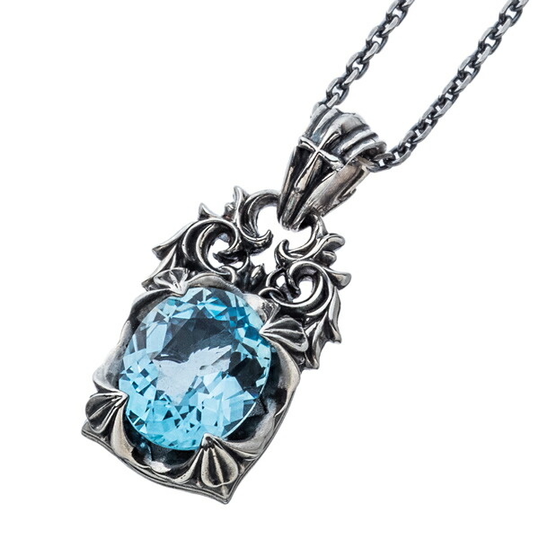 楽天市場】メンズ ペンダント ネックレス ブルーローズ ストーン 石