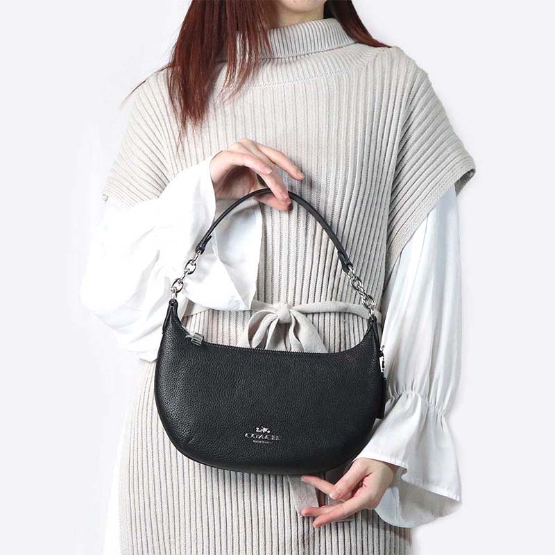 コーチ COACH ショルダーバッグ レディース レザー ラウンド ワンショルダー ブラック CE619 SVDTV ブランド