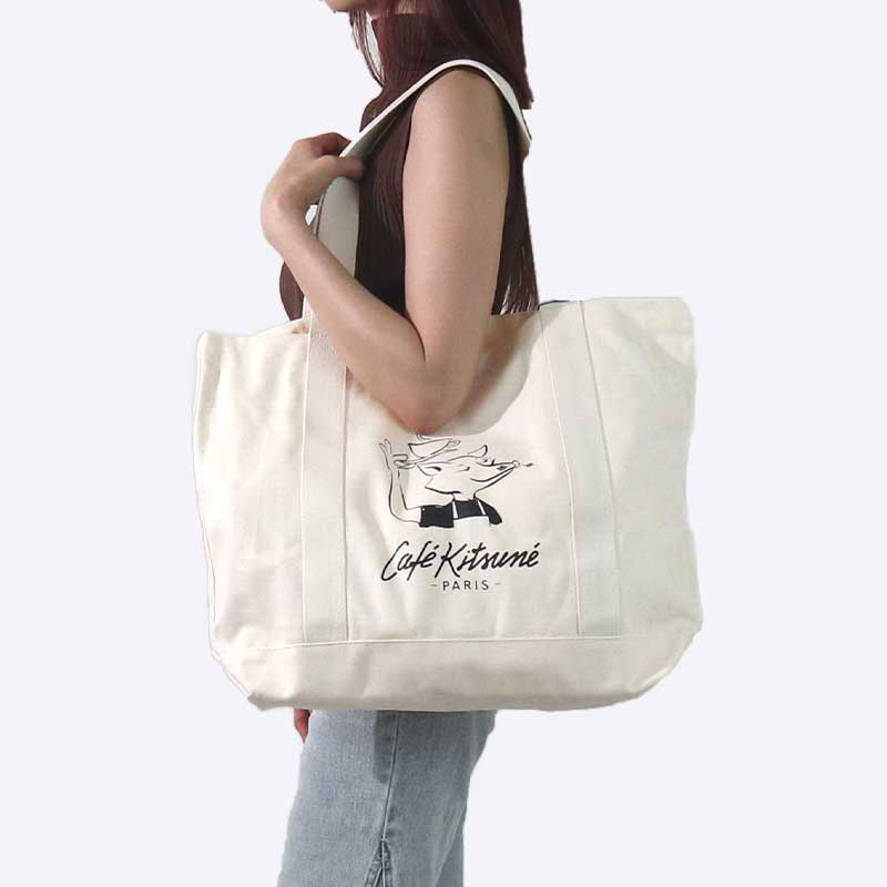 新品 メゾンキツネ カフェキツネ トートバッグ キツネ ショルダーバッグ 斜め カフェ キツネ CNY トート バッグ | Maison Kitsuné