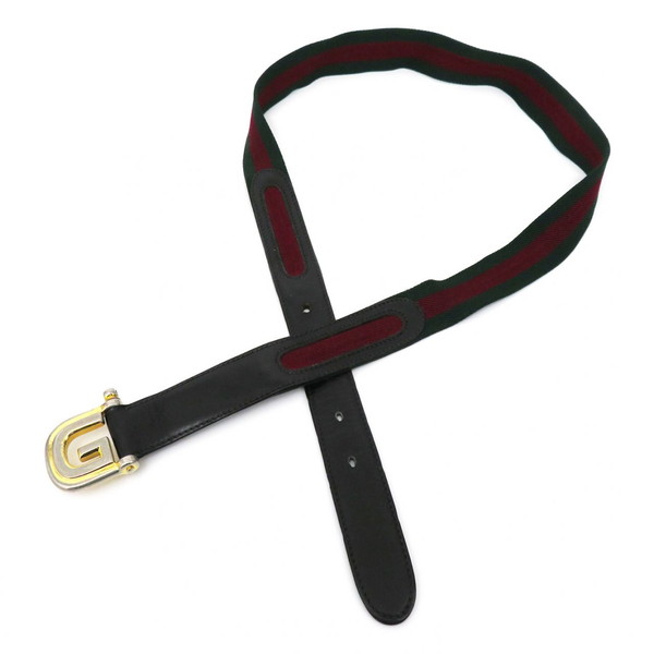 【中古】GUCCI グッチ シェリー酒伝達ルート Gバックル 帆布×なめし革 胴締め