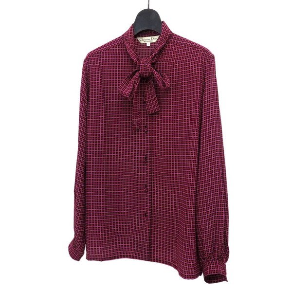 Christian Dior vintage総柄シャツ ブラウス シルク100% Christian Dior vintage総柄シャツ ブラウス シルク100%