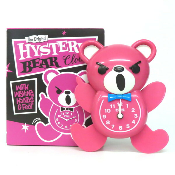 【未当て嵌める】HYSTERIC GLAMOUR ヒステリックグラマー HYSTERIC BEAR Clock ヒステリックベアクロック ファックベア アナログ 2針 独居室式 時辰儀 掛時計 飾りつけ時辰儀 さくら色 毛の荒物 時辰儀