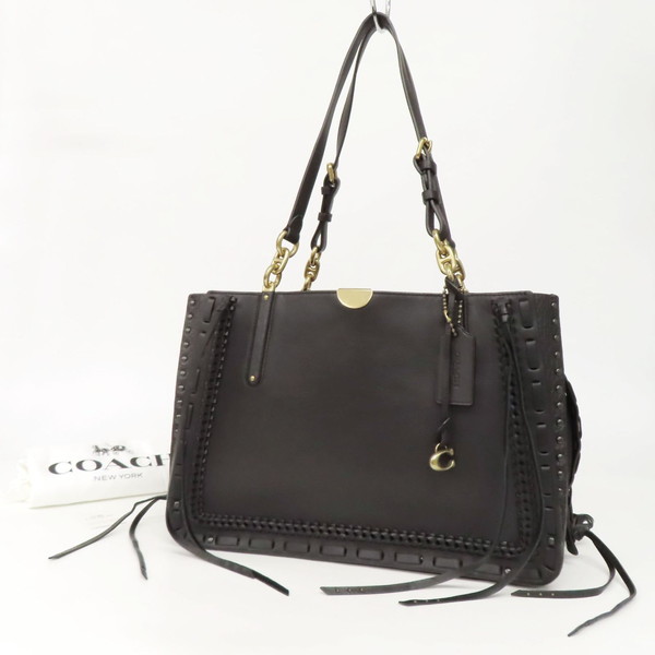 【極美品】 COACH コーチ ドリーマー34 トートバッグ ショルダーバッグ スムース レザー ロゴチャーム 黒 ブラック レディース