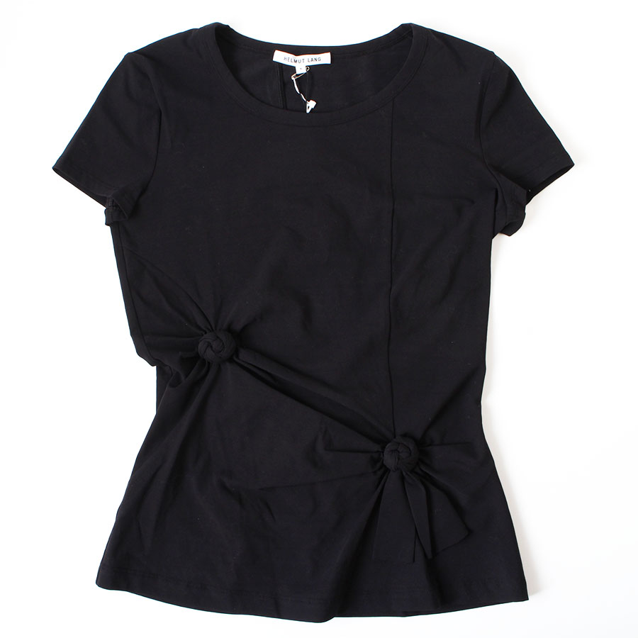 【未使用】 HELMUT LANG ヘルムートラング 半袖 カットソー Tシャツ ブラック 黒 ストレッチ S