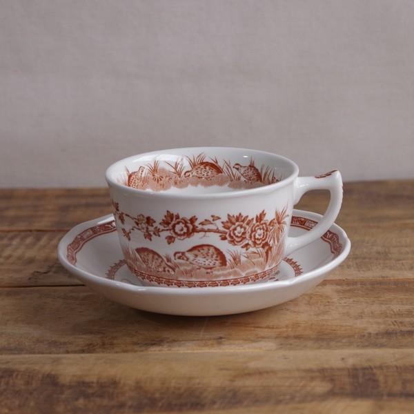 メイソンズ クエール ティーカップ ソーサー Mason's Quail ブラウン うずら 鳥 #230119-1,2 Furnivals【海外直輸入中古品】