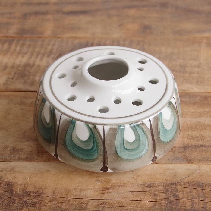 ジャージーポタリー 花瓶 グリーン ミッドセンチュリー イギリス ヴィンテージ雑貨 Jersey Pottery #250202-1 【海外直輸入中古品】