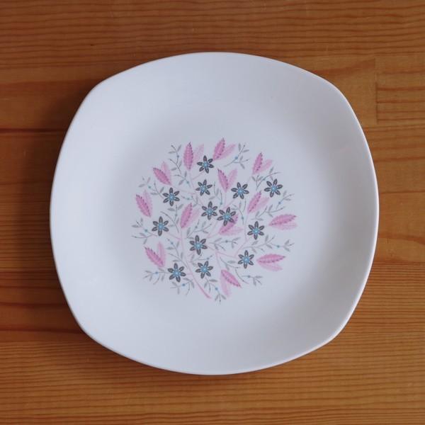 希少品 ミッドウィンター バードチンツ柄 ケーキプレート ヴィンテージ食器 希少品 ミッドウィンター バードチンツ柄 ケーキプレート