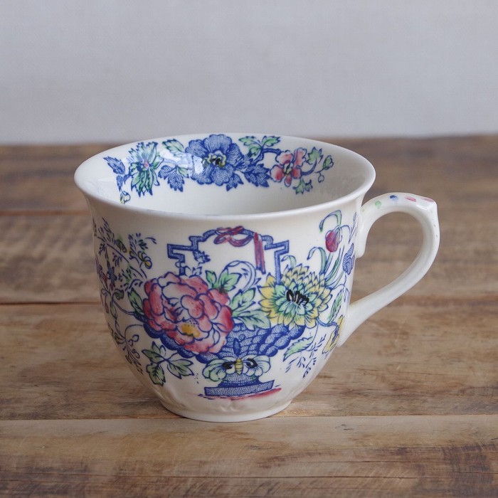 メイソンズ ストラスモア マルチカラー ブルー オリエンタル 花柄 コーヒーカップ （ソーサーなし） Mason's Strathmore #250313 【海外直輸入中古品】