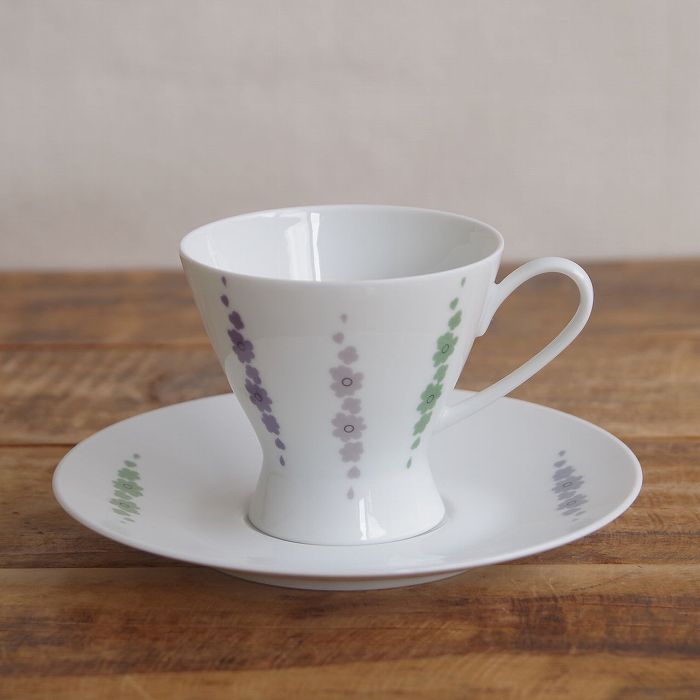 ローゼンタール Form2000 パステルカラー 花柄 コーヒーカップ＆ソーサー Raymond Loewy #251202-1,2 【海外直輸入中古品】