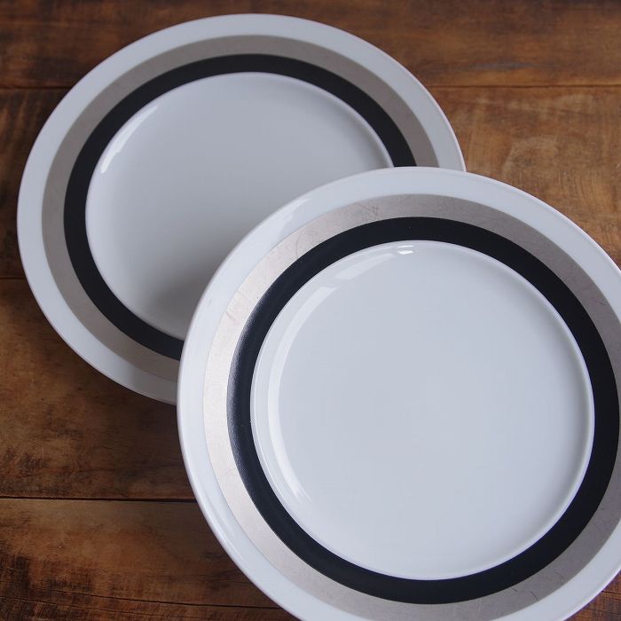 【SALE】2枚セット ローゼンタール 黒 シルバー デザートプレート ケーキ皿 19cm コンポジション ライムズ Rosenthal Composition Limes #251211-1 【海外直輸入中古品】