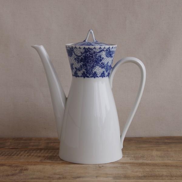 ローゼンタール コーヒーポット ヴィンテージ アンティーク 鳩 鳥 花かご リボン Form 2000 Rosenthal ブルー Idyll ミッドセンチュリー #210608 【海外直輸入中古品】
