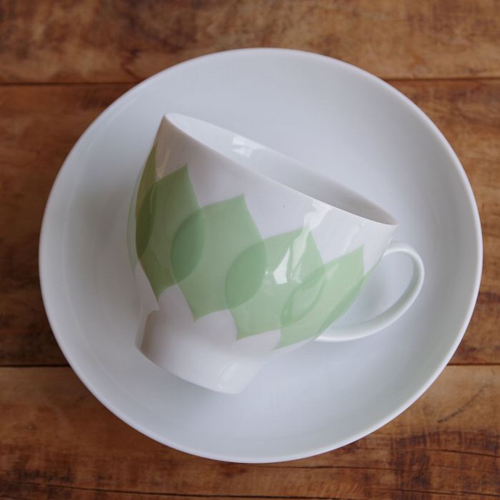 ローゼンタール ロータス グリーン コーヒーカップ＆ソーサー Rosenthal Lotus Green #260120-7 【海外直輸入中古品】