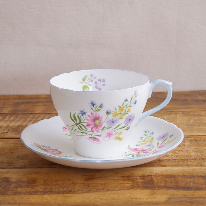 シェリー ワイルドフラワーズ モーニングカップ ソーサー 大きめ カフェオレカップ Shelley Wild Flowers 花柄 #260617-03 【海外直輸入中古品】|フローマルクト
