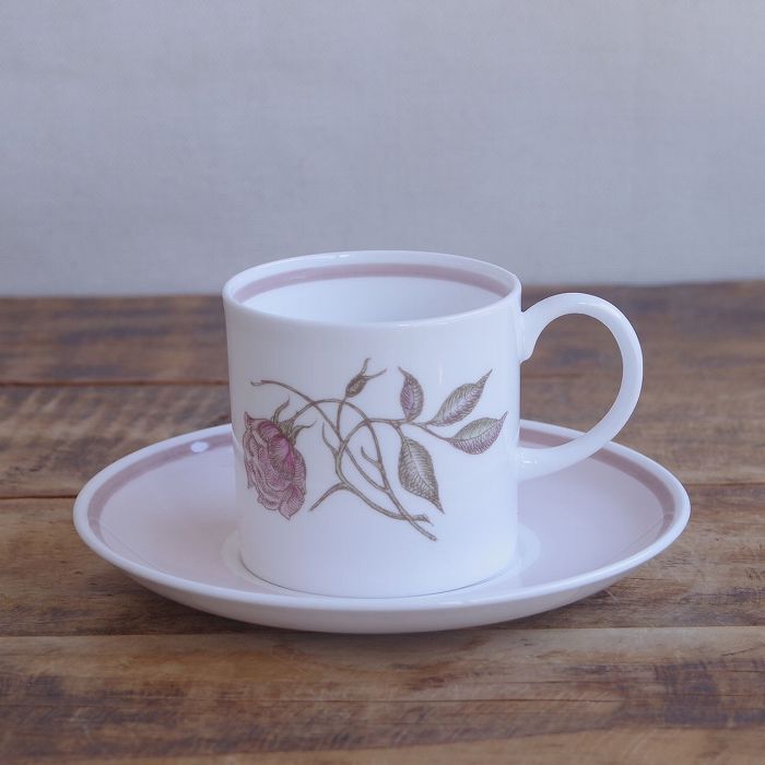 スージークーパー タリスマン コーヒーカップ＆ソーサー ピンク 薔薇 花柄 ヴィンテージ 食器 #251009-1~4 【海外直輸入中古品】
