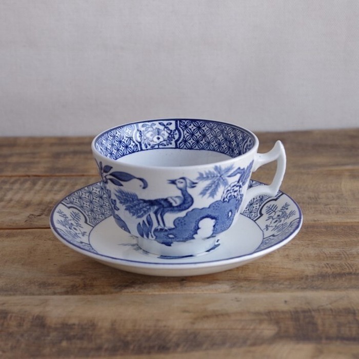 ウッド&サンズ ユアン 鳥 孔雀 ティーカップ ソーサー Wood & Sons YUAN #220419-6 【海外直輸入中古品】｜フローマルクト