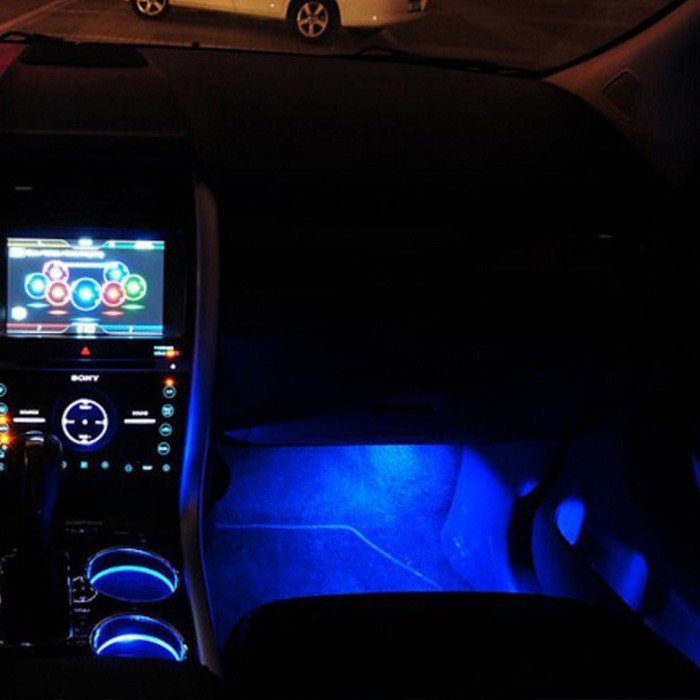 楽天市場 ブルーled フロアライト ナイトロードの視線を釘付け 車内装飾用 車内飾り カーライト イルミネーション Ledライト ブルー ソケット Flora House