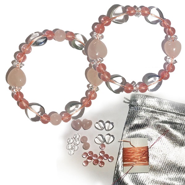 楽天市場 可愛い ハートブレスレット 手作りキット 作成レシピ付 Stone Kit 04 天然石のフローレンス