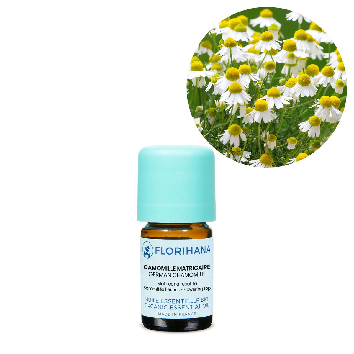 【オーガニック】 ジャーマンカモミール 2g(2.1ml) 【精油 エッセンシャルオイル アロマオイル アロマ フロリハナ Florihana】