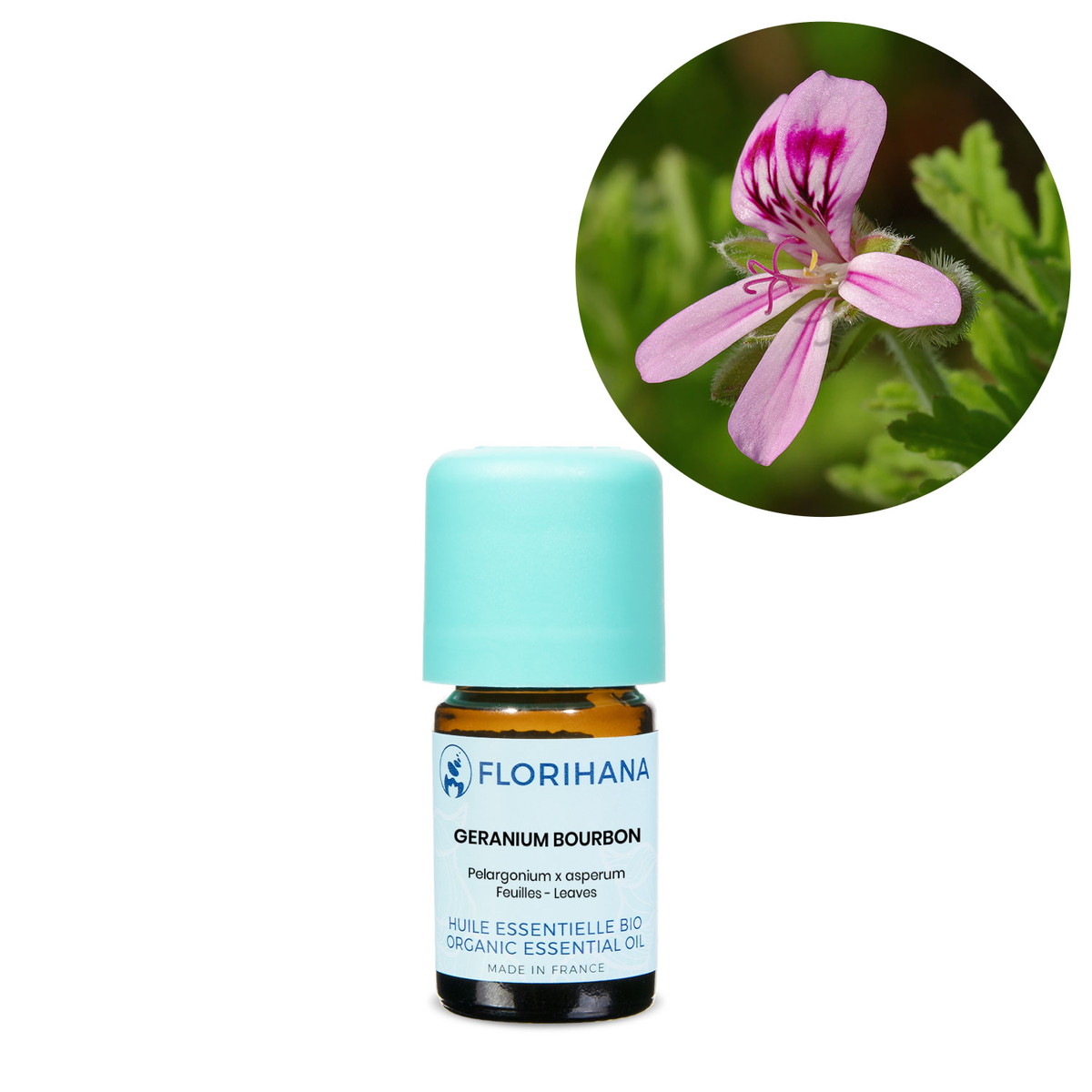 【オーガニック】 ゼラニウム ブルボン 5g(5.6ml) 【精油 エッセンシャルオイル アロマオイル アロマ フロリハナ Florihana】