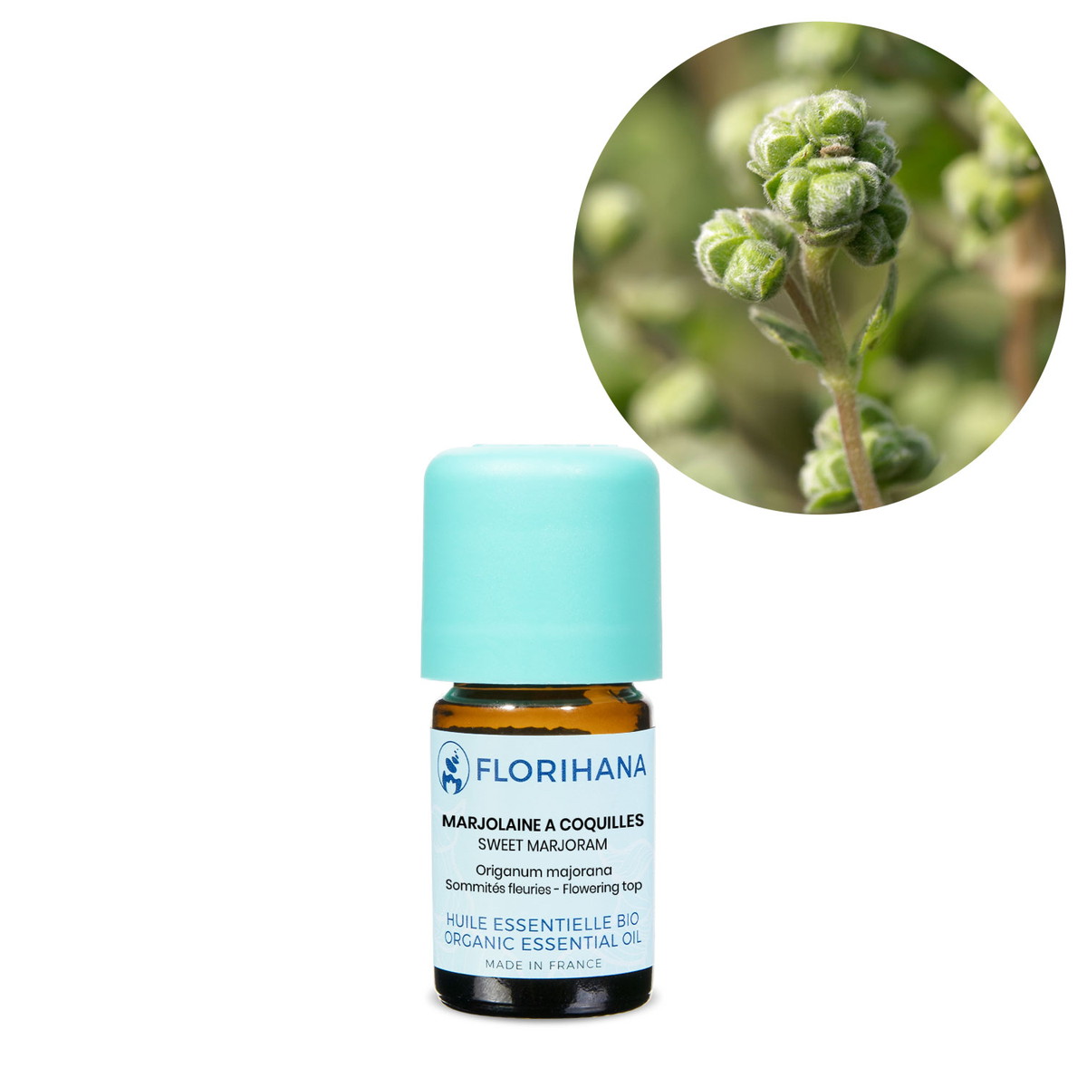 【オーガニック】 スイートマジョラム 5g(5.6ml) 【精油 エッセンシャルオイル アロマオイル アロマ フロリハナ Florihana】
