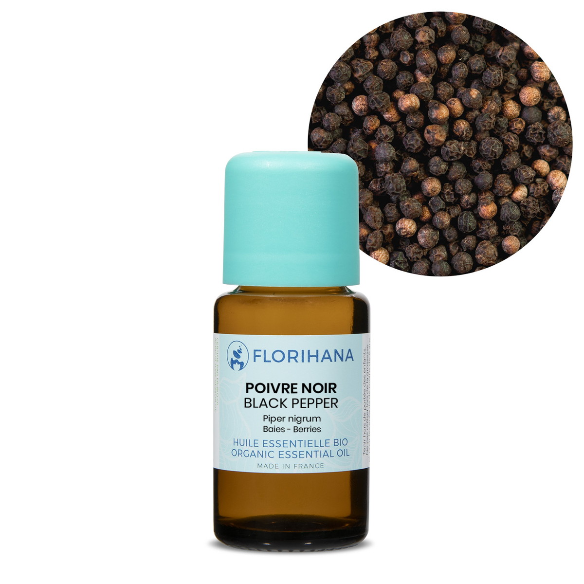 【オーガニック】 ブラックペッパー 15g(17.4ml) 【精油 エッセンシャルオイル アロマオイル アロマ フロリハナ Florihana】