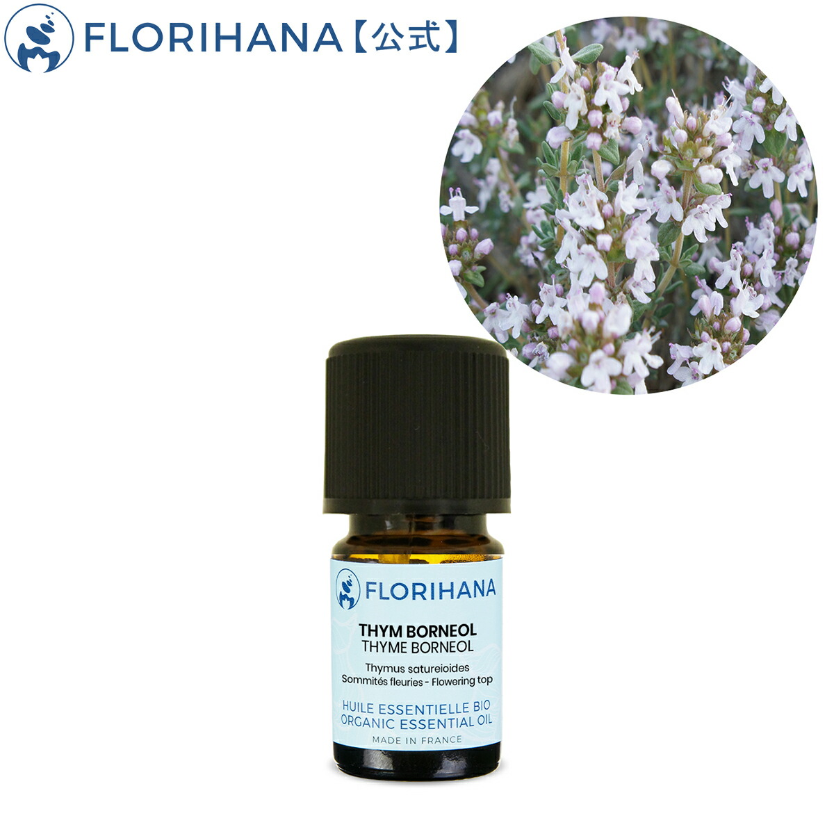 【オーガニック】 タイム ボルネオール 5g(5.4ml) 【精油 エッセンシャルオイル アロマオイル アロマ フロリハナ Florihana】