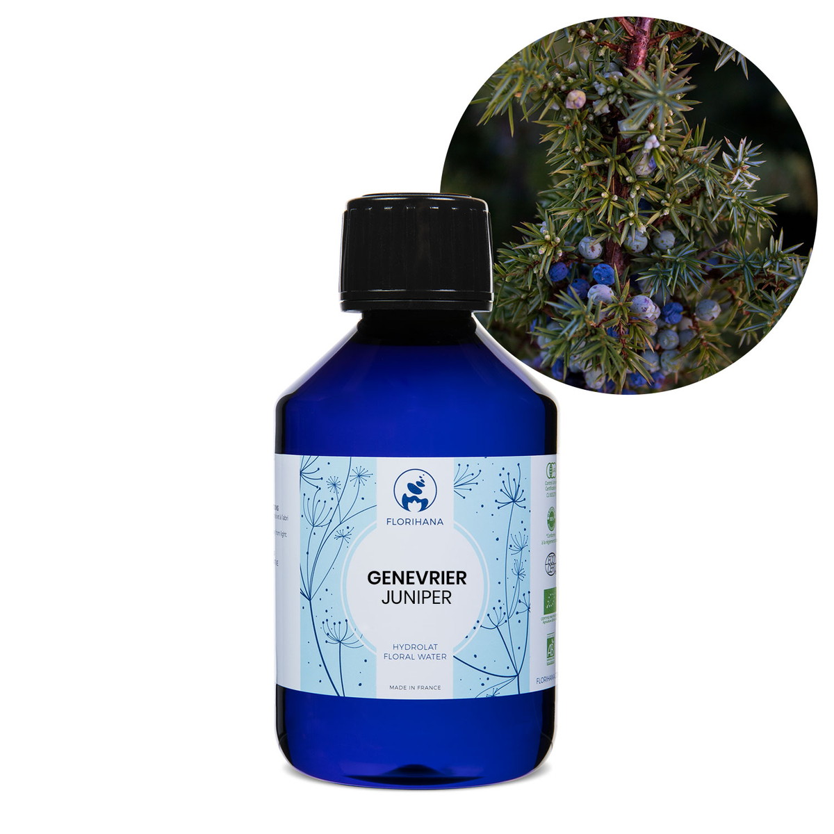 【オーガニック】 ジュニパー　200ml 【フローラルウォーター 芳香蒸留水 ハイドロソル アロマ 化粧水 フロリハナ Florihana】
