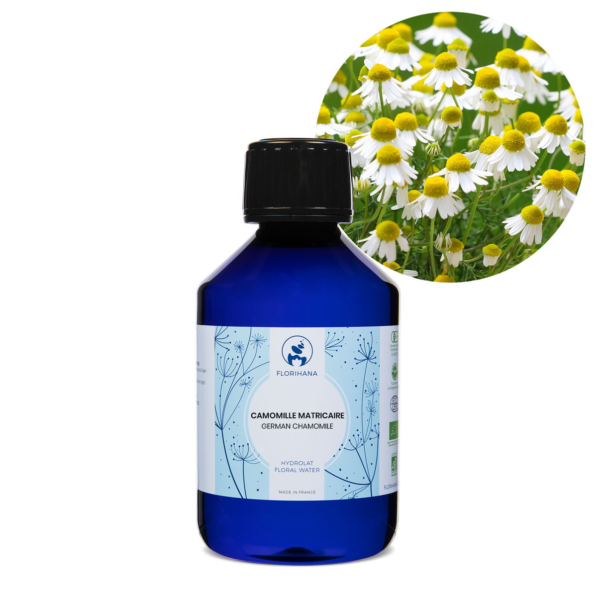 【オーガニック】 ジャーマンカモミール 200ml 【フローラルウォーター 芳香蒸留水 ハイドロソル アロマ 化粧水 フロリハナ Florihana】