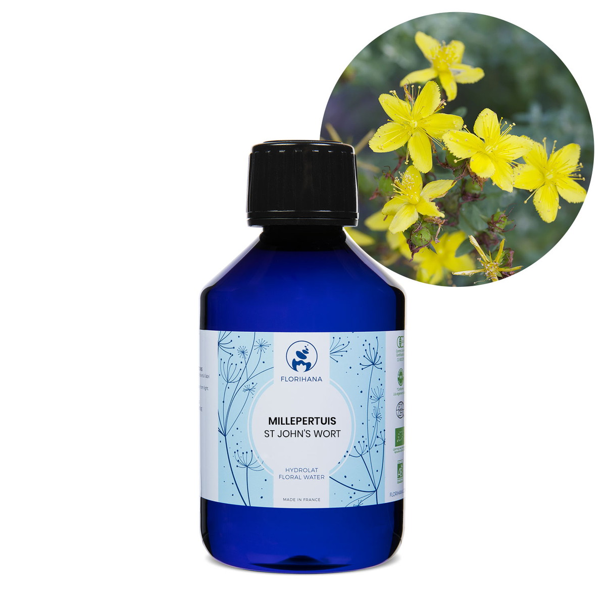 【オーガニック】 セントジョ−ンスワ−ト/セイヨウオトギリソウ　200ml 【フローラルウォーター 芳香蒸留水 ハイドロソル アロマ 化粧水 フロリハナ Florihana】