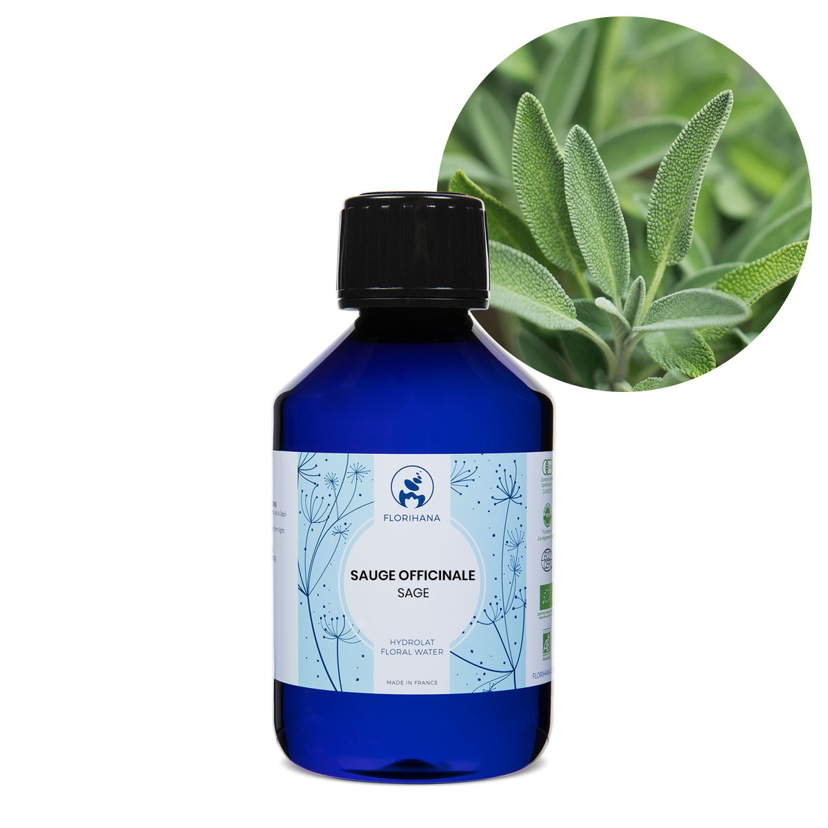 【オーガニック】 セージ　200ml 【フローラルウォーター 芳香蒸留水 ハイドロソル アロマ 化粧水 フロリハナ Florihana】