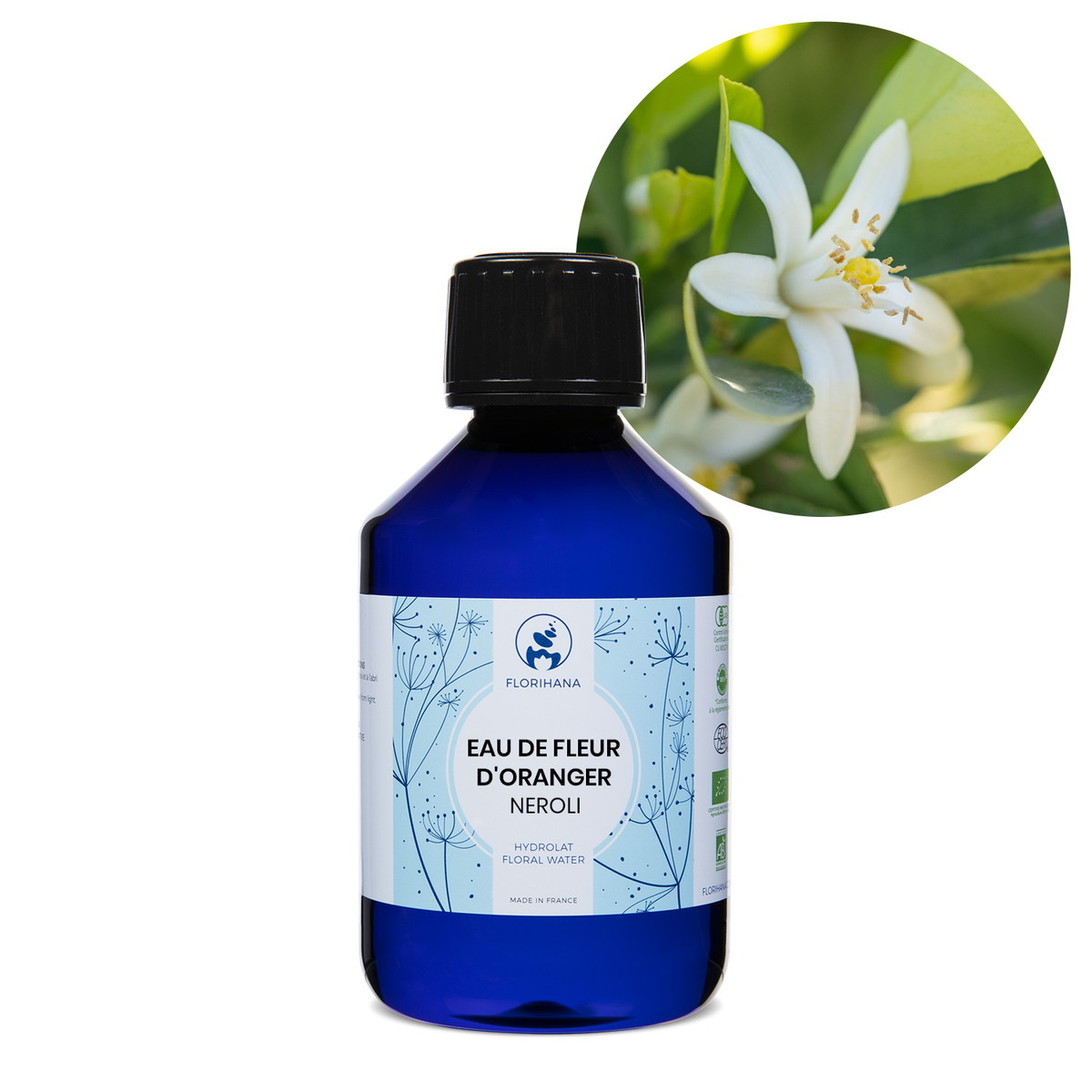 【オーガニック】 ネロリ オレンジフラワー　200ml 【フローラルウォーター 芳香蒸留水 ハイドロソル アロマ 化粧水 フロリハナ Florihana】