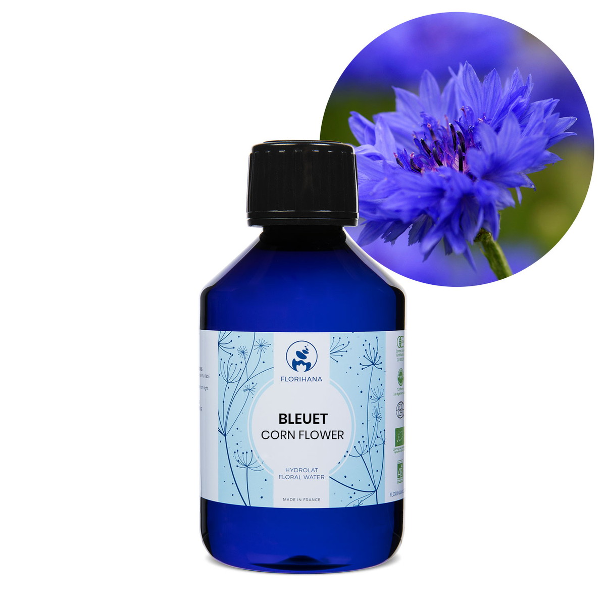 【オーガニック】 コーンフラワー 200ml 【フローラルウォーター 芳香蒸留水 ハイドロソル アロマ 化粧水 フロリハナ Florihana】