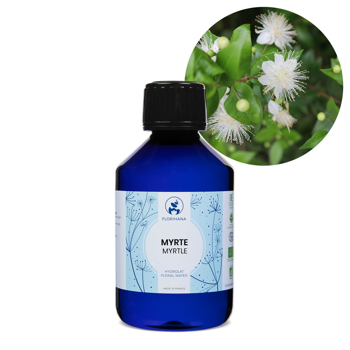 【オーガニック】 マートル　200ml 【フローラルウォーター 芳香蒸留水 ハイドロソル アロマ 化粧水 フロリハナ Florihana】