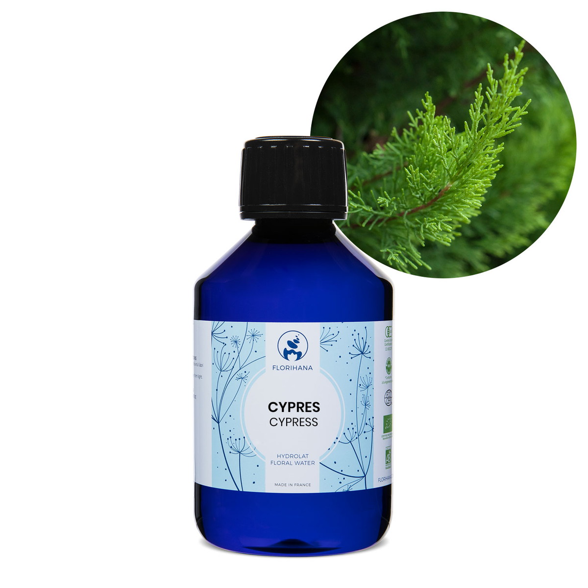 【オーガニック】 サイプレス 200ml 【フローラルウォーター 芳香蒸留水 ハイドロソル アロマ 化粧水 フロリハナ Florihana】
