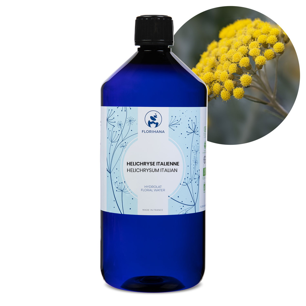 【オーガニック】 ヘリクリサム　1000ml 【フローラルウォーター 芳香蒸留水 ハイドロソル アロマ 化粧水 フロリハナ Florihana】
