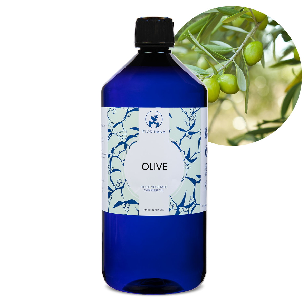 【オーガニック】 オリーブ 1000ml 未精製 【キャリアオイル 植物油 ベースオイル スキンケア アロマ フロリハナ Florihana】