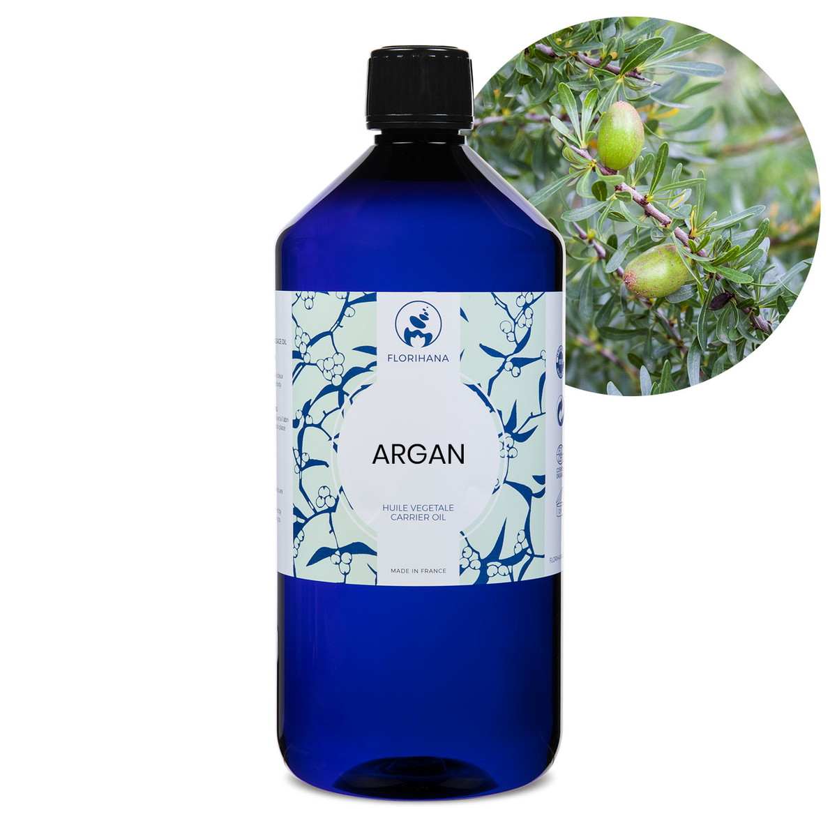 【オーガニック】 アルガン 1000ml 未精製 【キャリアオイル 植物油 ベースオイル スキンケア アロマ フロリハナ Florihana】