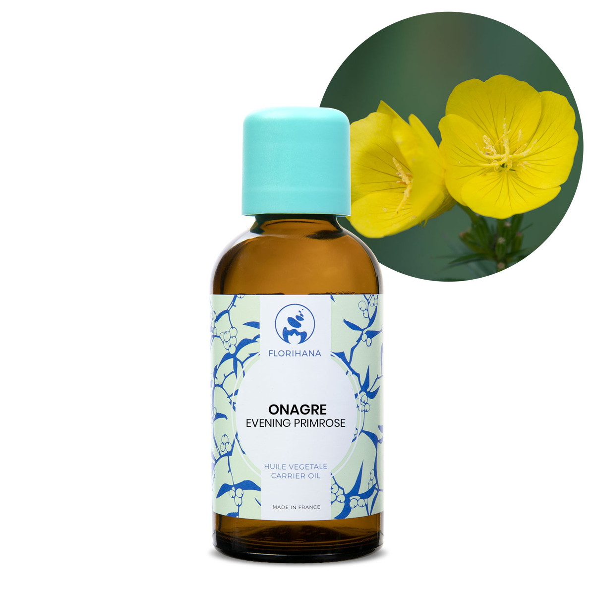 【オーガニック】 イブニングプリムローズ 月見草　50ml 未精製 【キャリアオイル 植物油 ベースオイル スキンケア アロマ フロリハナ Florihana】
