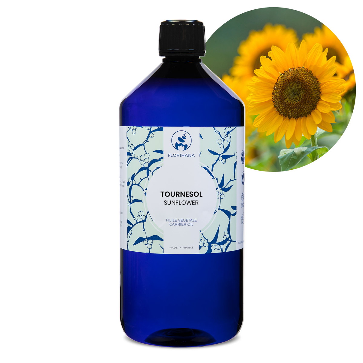 【オーガニック】 サンフラワー ひまわり油 1000ml 未精製 【キャリアオイル 植物油 ベースオイル スキンケア アロマ フロリハナ Florihana】