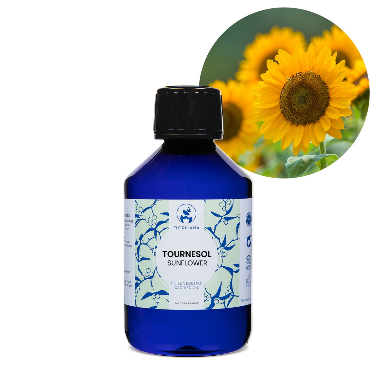 【オーガニック】 サンフラワー ひまわり油 200ml 未精製 【キャリアオイル 植物油 ベースオイル スキンケア アロマ フロリハナ Florihana】