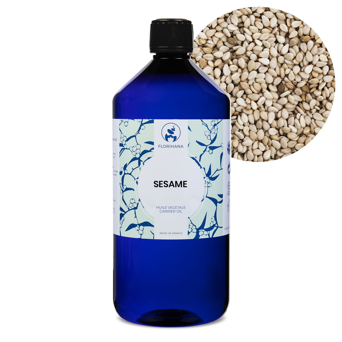 【オーガニック】 セサミ 1000ml 未精製 【キャリアオイル 植物油 ベースオイル スキンケア アロマ フロリハナ Florihana】