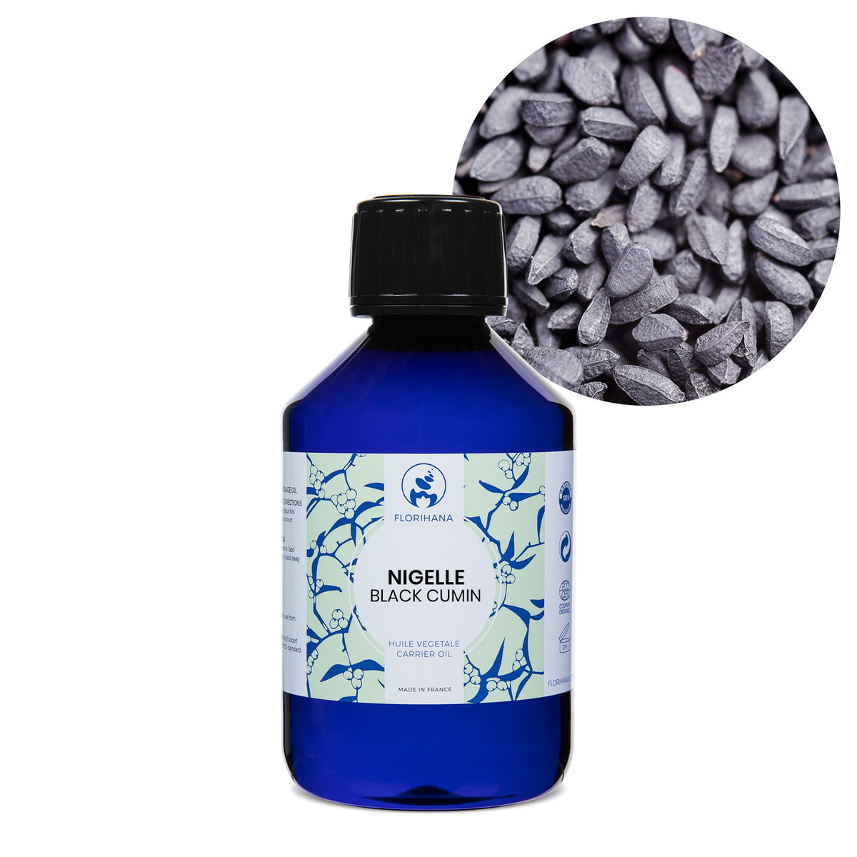 【オーガニック】 ブラッククミン 200ml 未精製 【キャリアオイル 植物油 ベースオイル スキンケア アロマ フロリハナ Florihana】