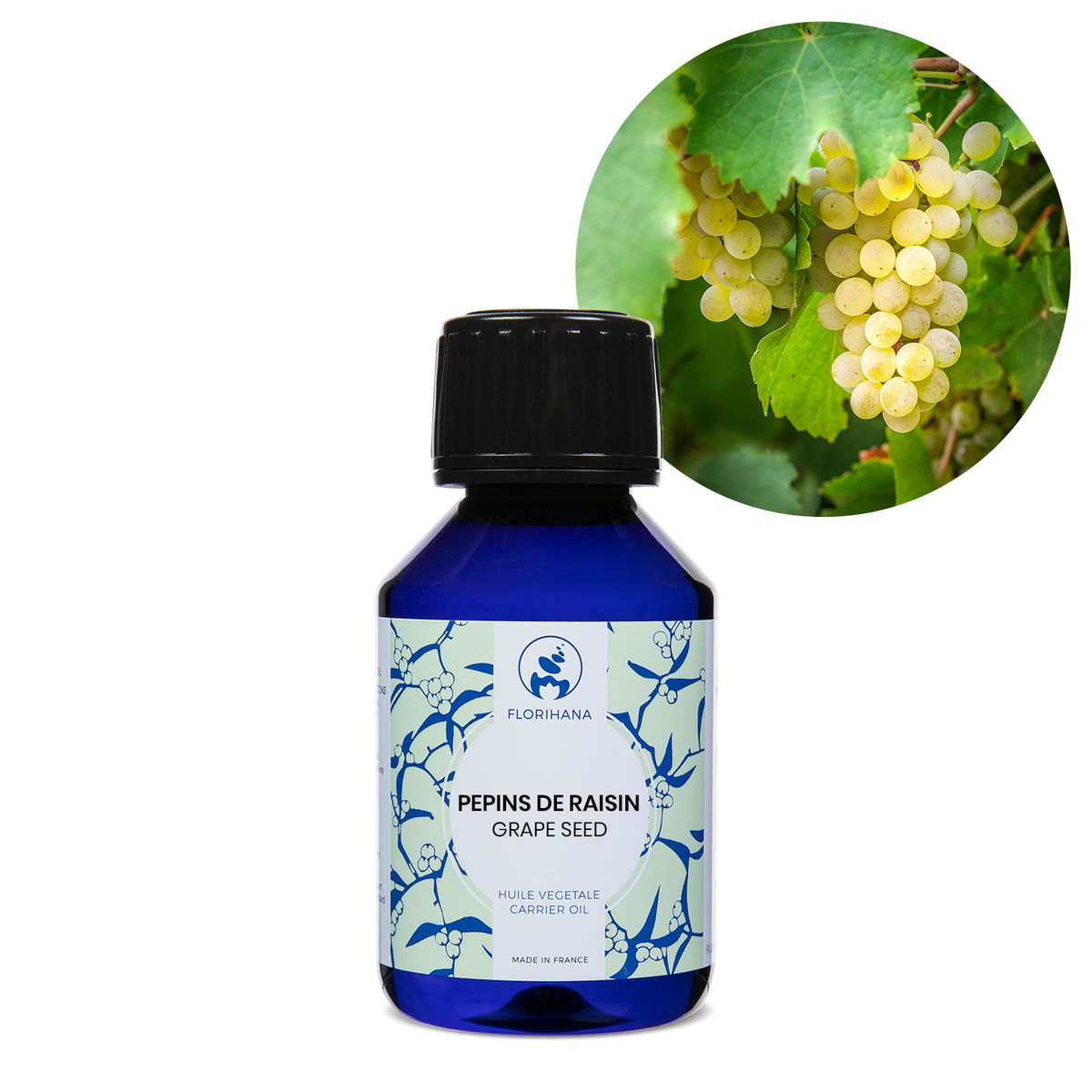 【オーガニック】 グレープシード 未精製 100ml 【キャリアオイル 植物油 ベースオイル スキンケア アロマ フロリハナ Florihana】